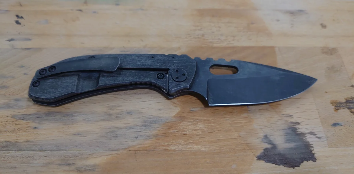 Framelock Klappmesser, schwarz, mit Clip