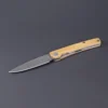 Handgefertigtes Klappmesser Linerlock Kirschholzgriff schwarze Klinge