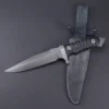 Handgeschmidetes Outdoor Messer Lederscheide Schwarz