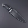 Handgeschmidetes Outdoor Messer Lederscheide Schwarz
