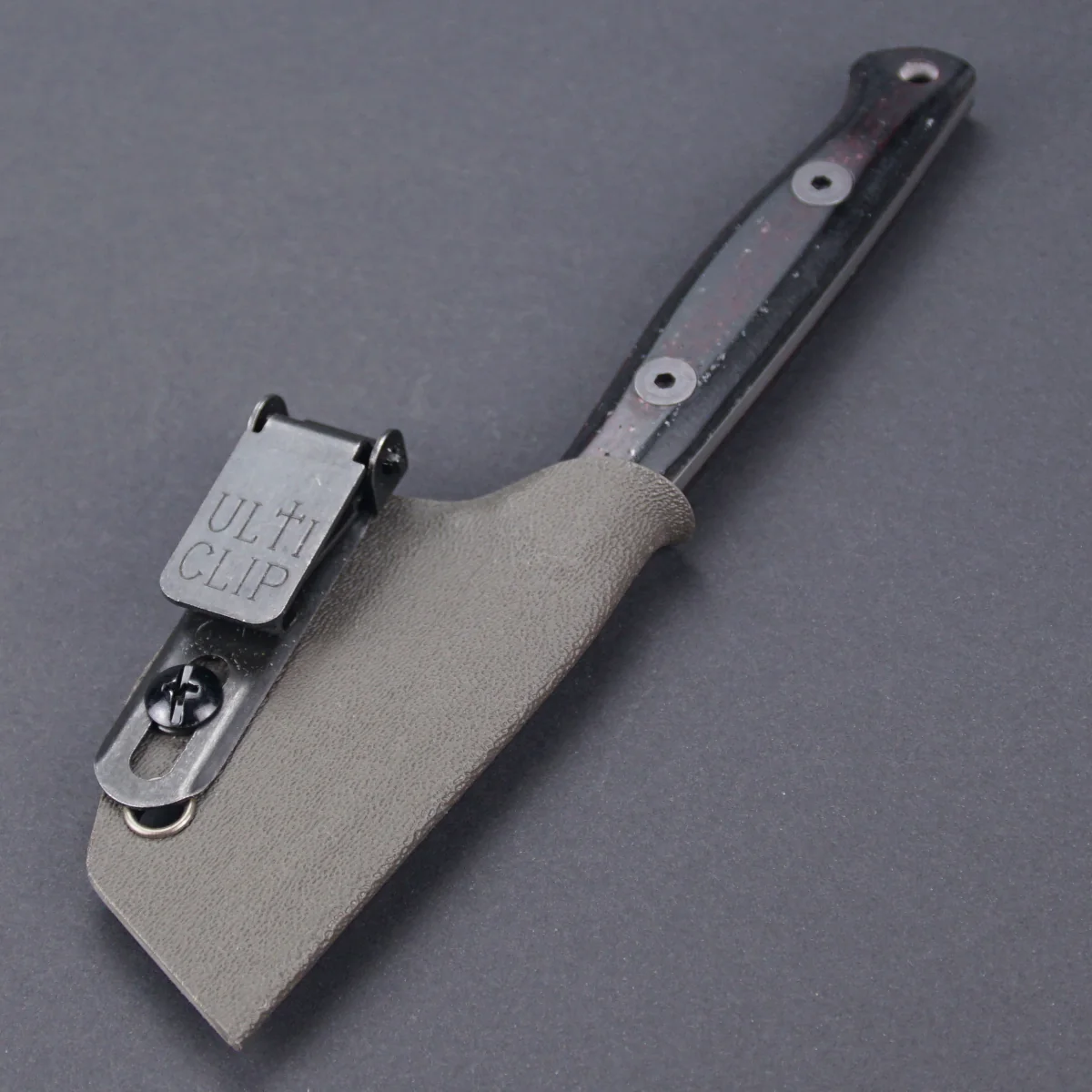 EDC Messer Wolldeckenmicarta Griff Kydexscheide Ulticlip