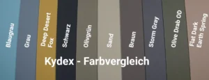 Kydex Farbvergleich