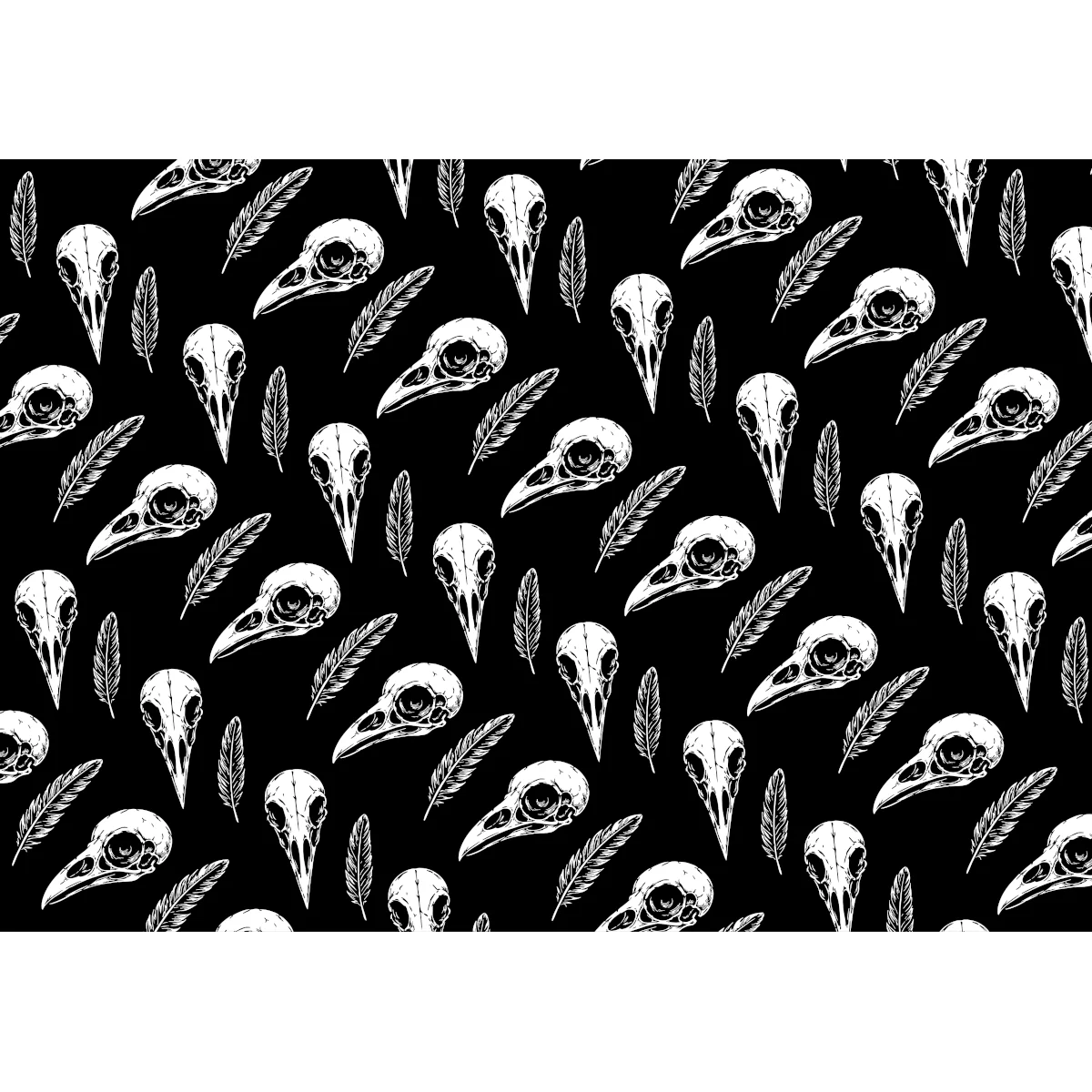 Druckvorlage-kraehen-schaedel-dark-nature-design-invertiert-kydr-nr03-2-01 Druckvorlage Krähen Schädeln und Federn im Dark Nature Design